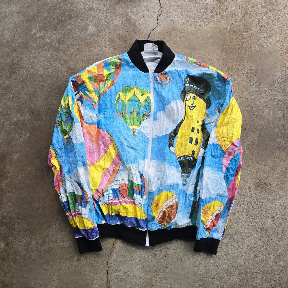 Vintage 80 90's Tyvek Hot Air Balloon Peanuts Paper Jacket Size XL USA Rare
